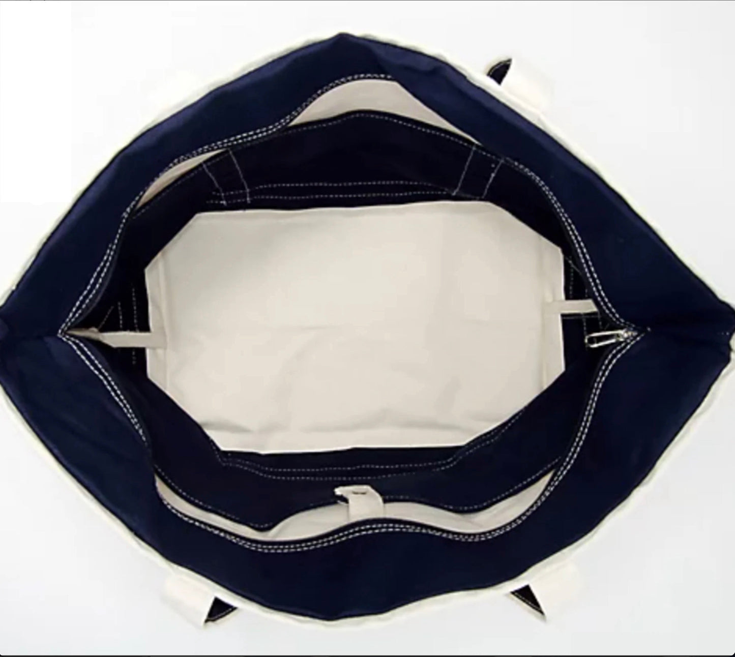 Classic Boat Tote With Navy Trim and WYC Burgee