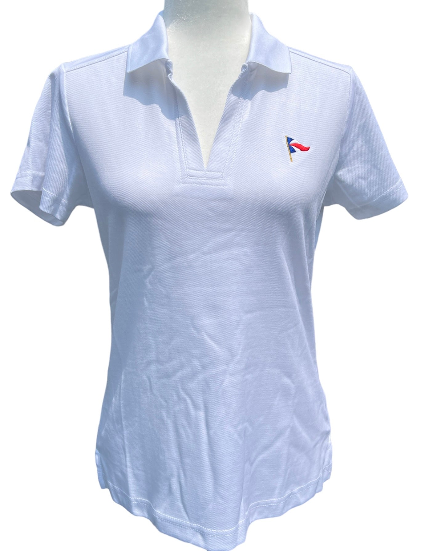 Women's White Polo with Burgee