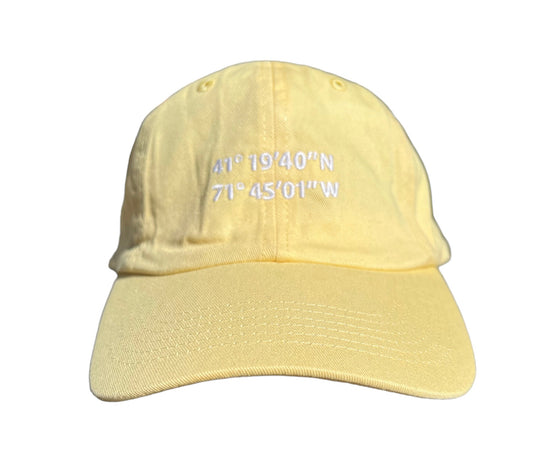 Hat Cotton Buckle Cap with Longitude Latitude Yellow